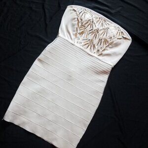 CHARLOTTE RUSSE- Stretch Bandeau Dress strapless with gems SIZE SMALL-